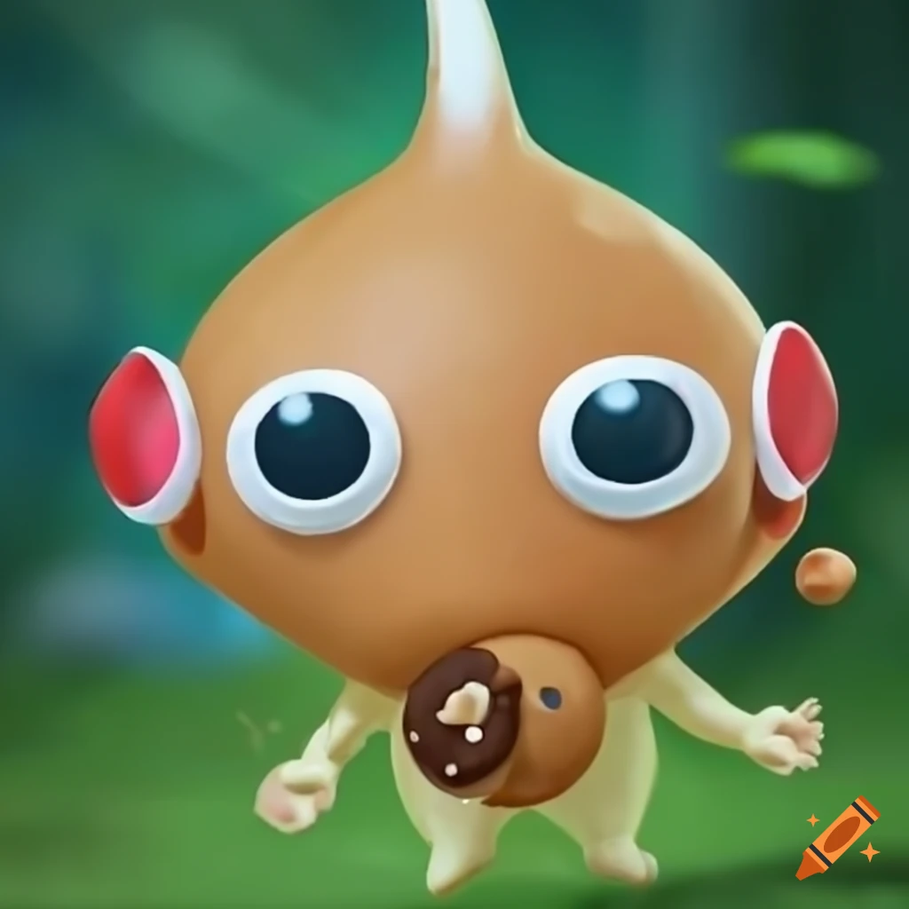 Pikmin holding a cookie