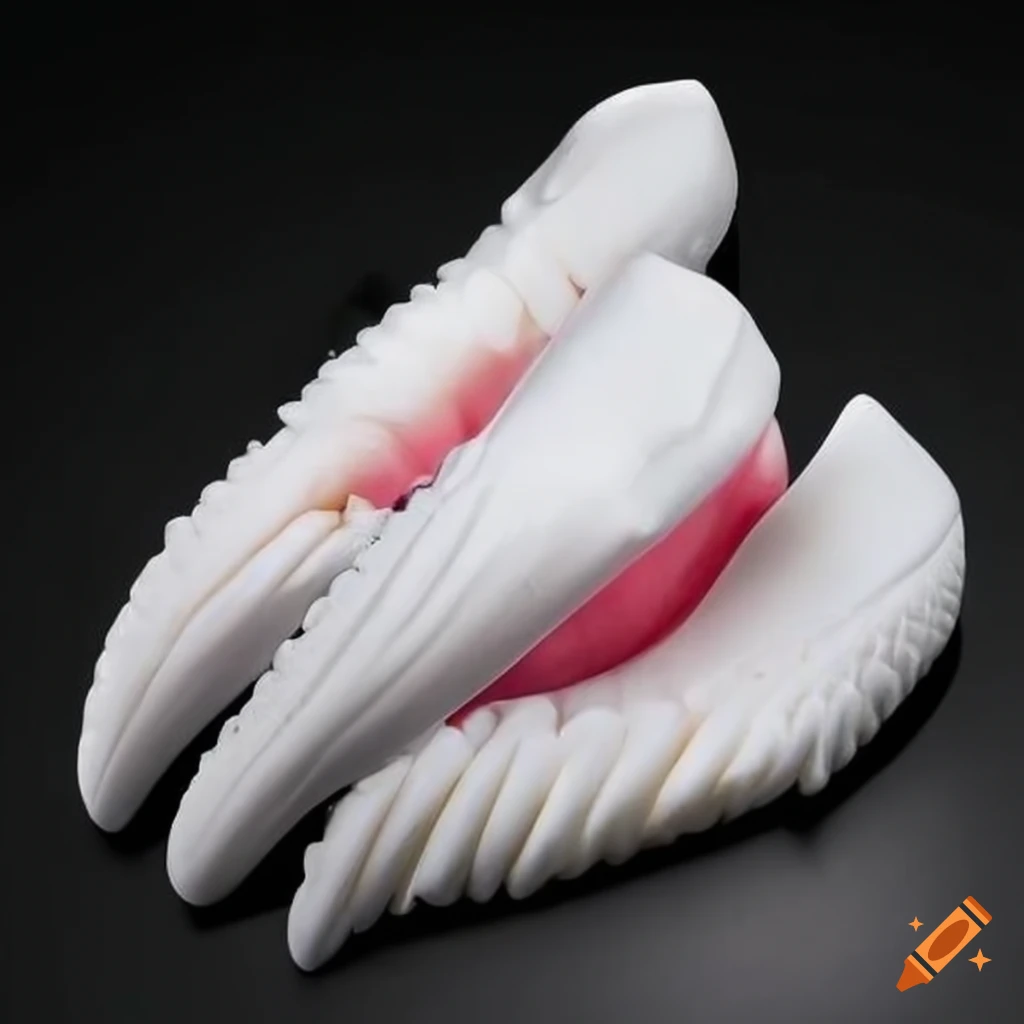 image of a giant pair of white false teeth in a business suit