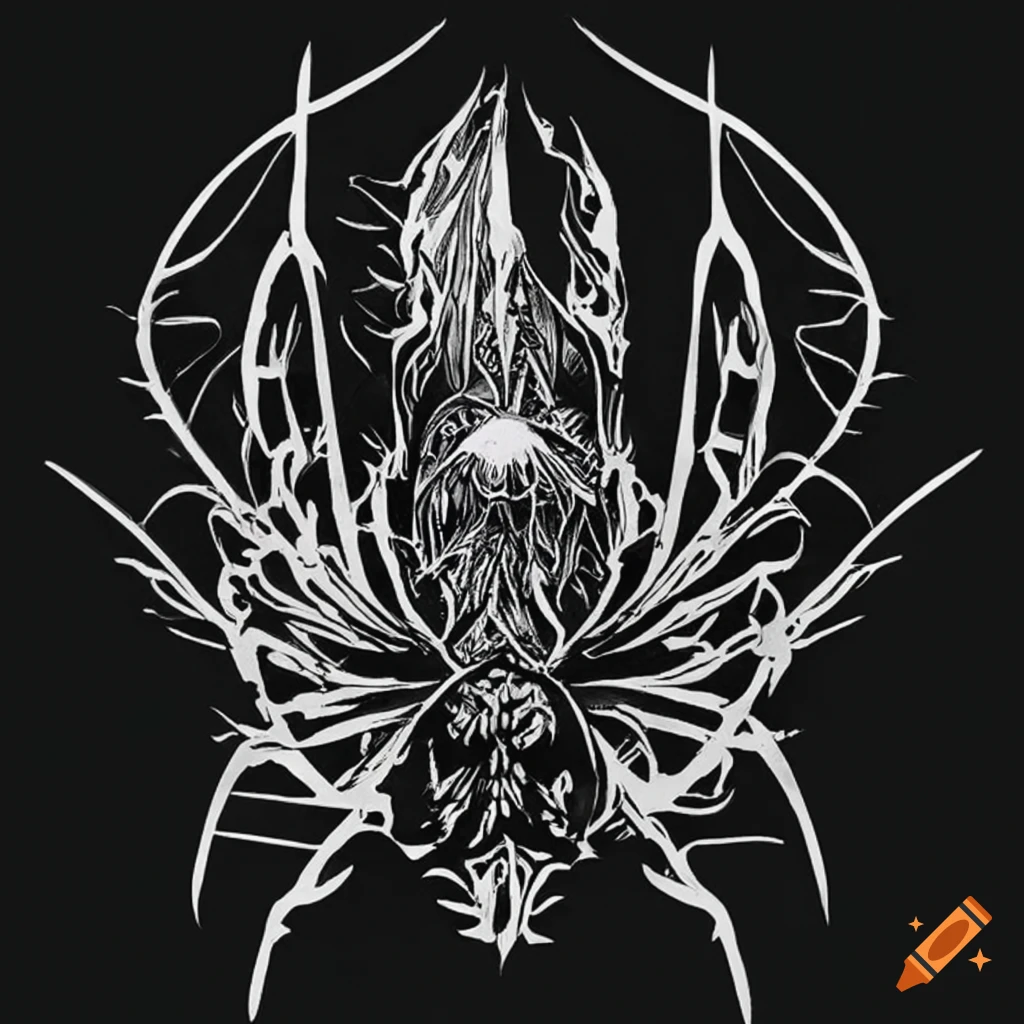 spider-like butterfly tattoo stencil