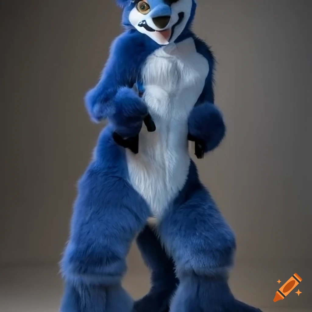 navy blue kangaroo fursuit