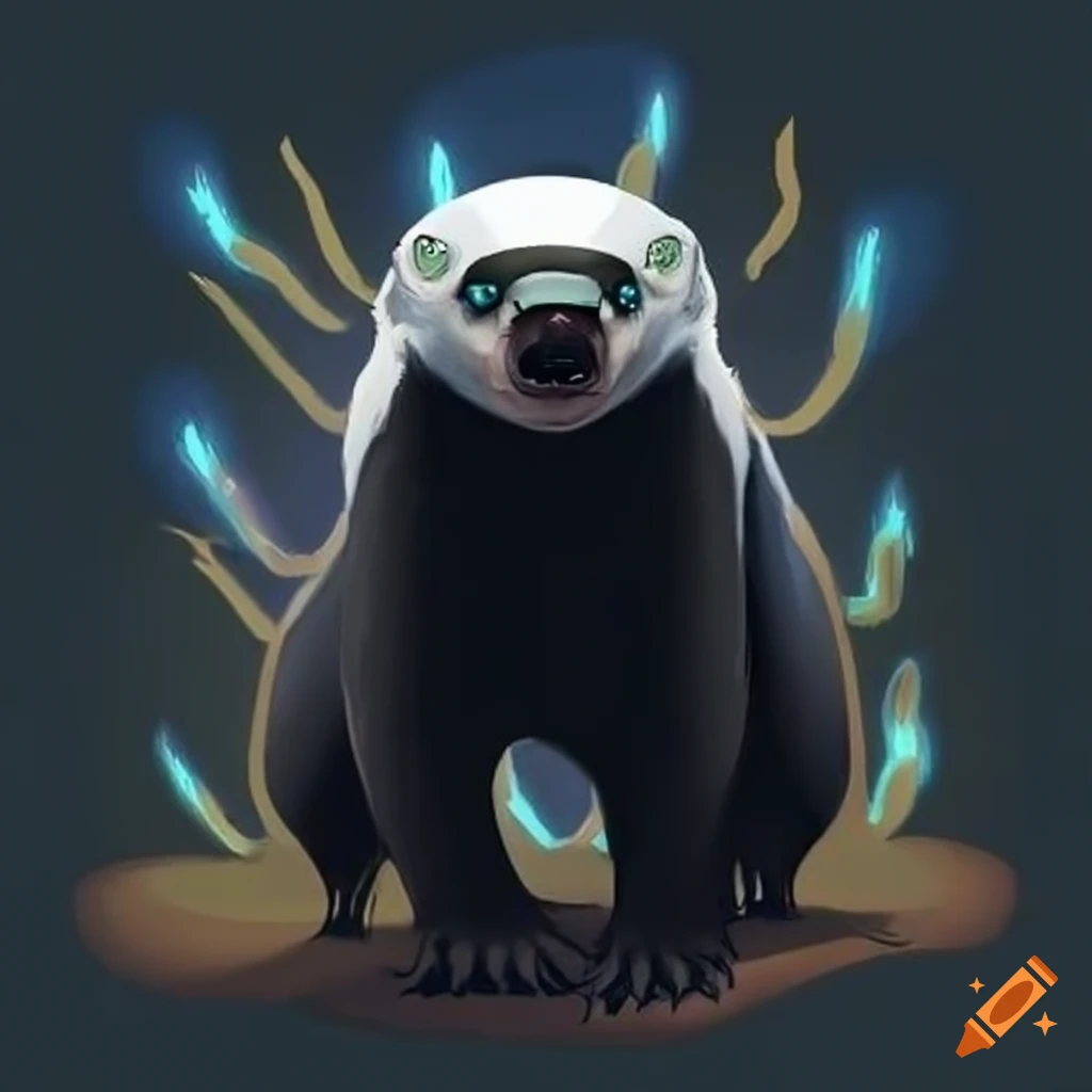 honey badger avatar with a dark aura