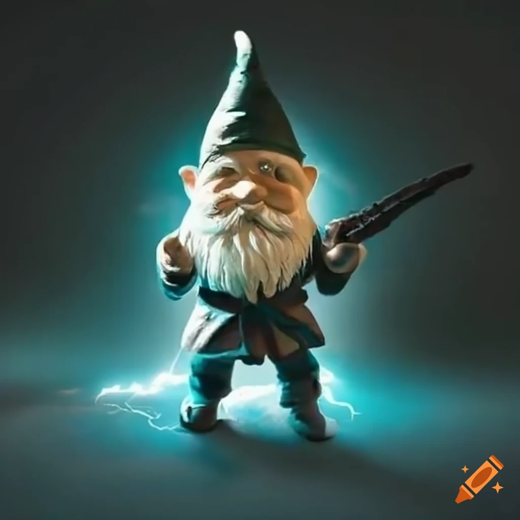 karate gnome with lightning in his hands