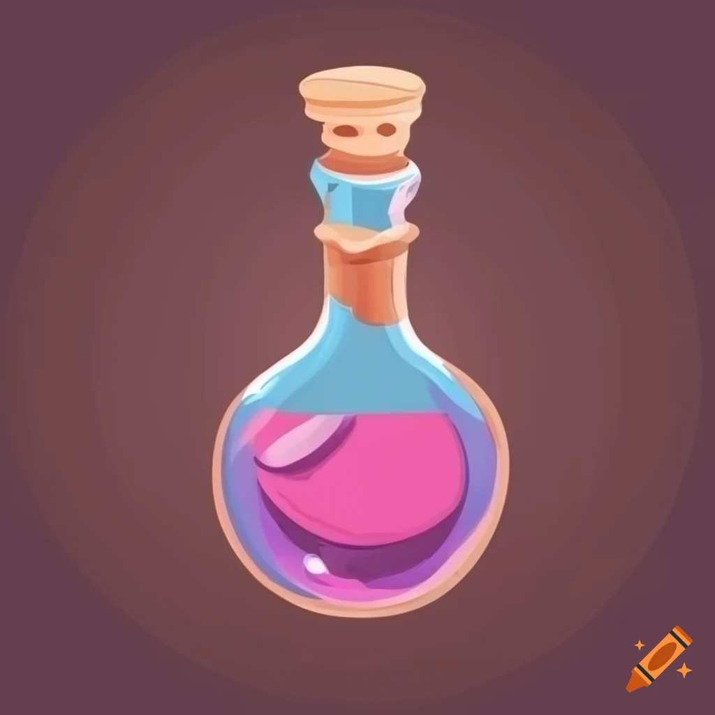 minimalist vector art of a potion