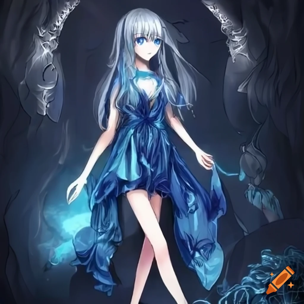 anime girl in blue promoting cell phones