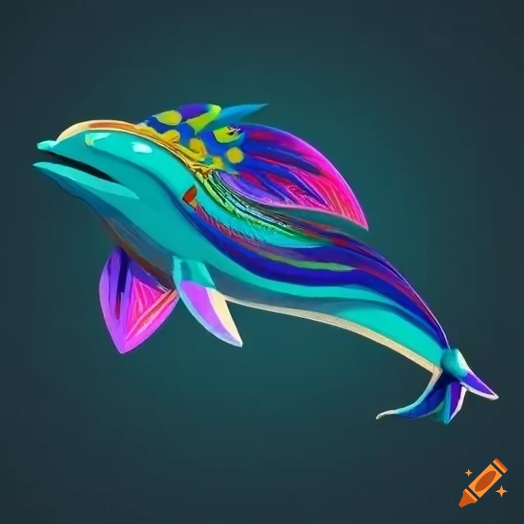 dolphin alebrije with intricate details