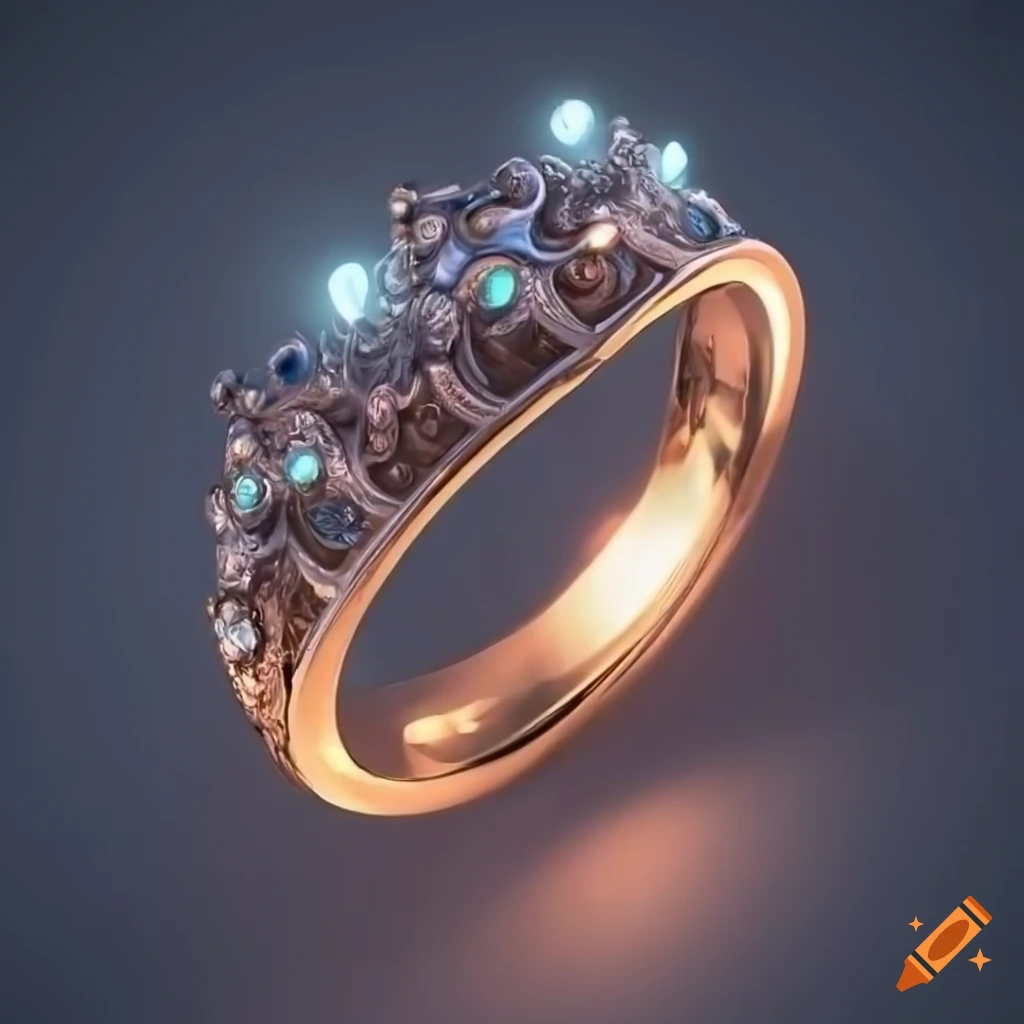 elegant glowing ring with ornate detail