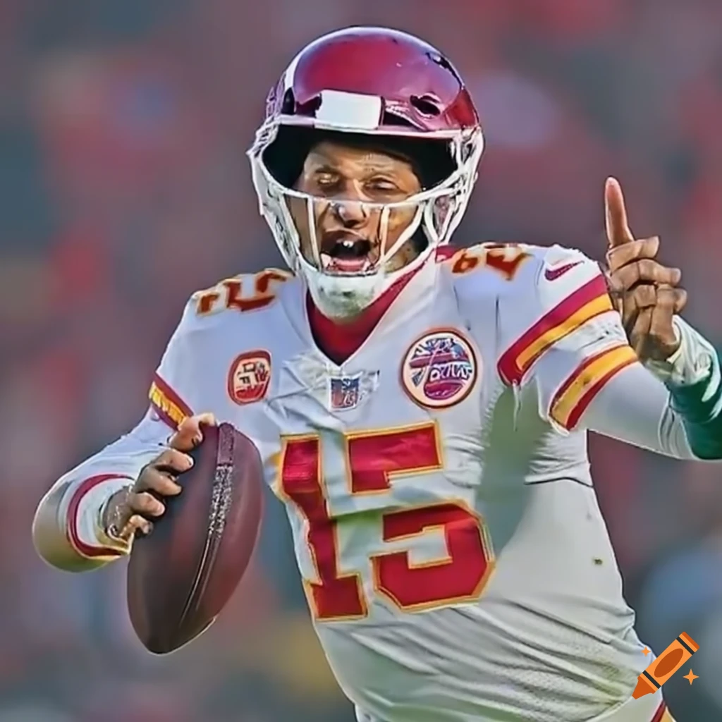 Patrick Mahomes leading his team to victory