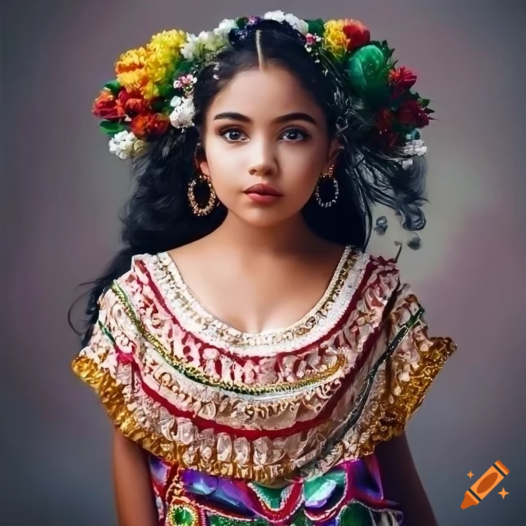 stunning hyper realistic portrait of a beautiful Mexican girl