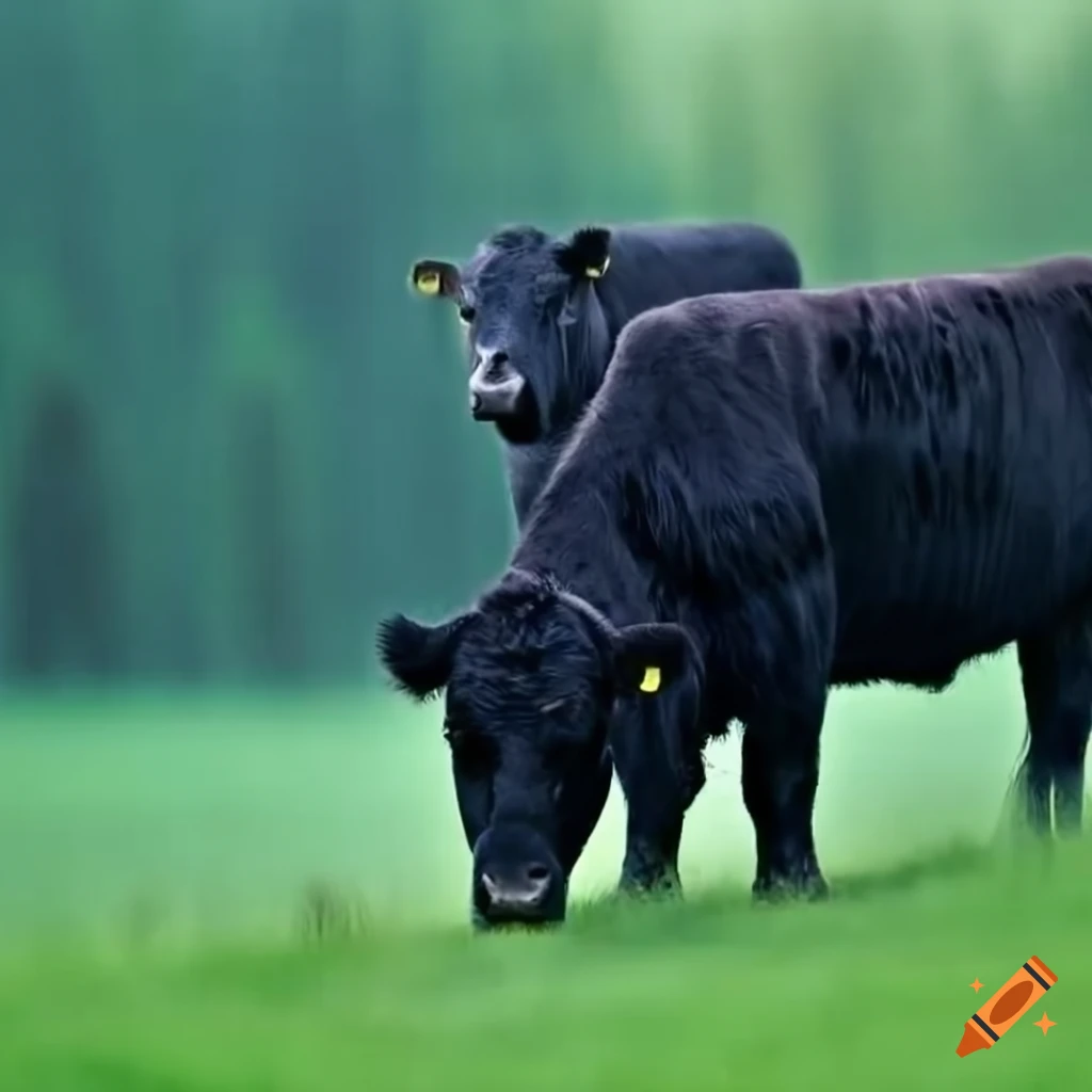 Black Angus cattle grazing