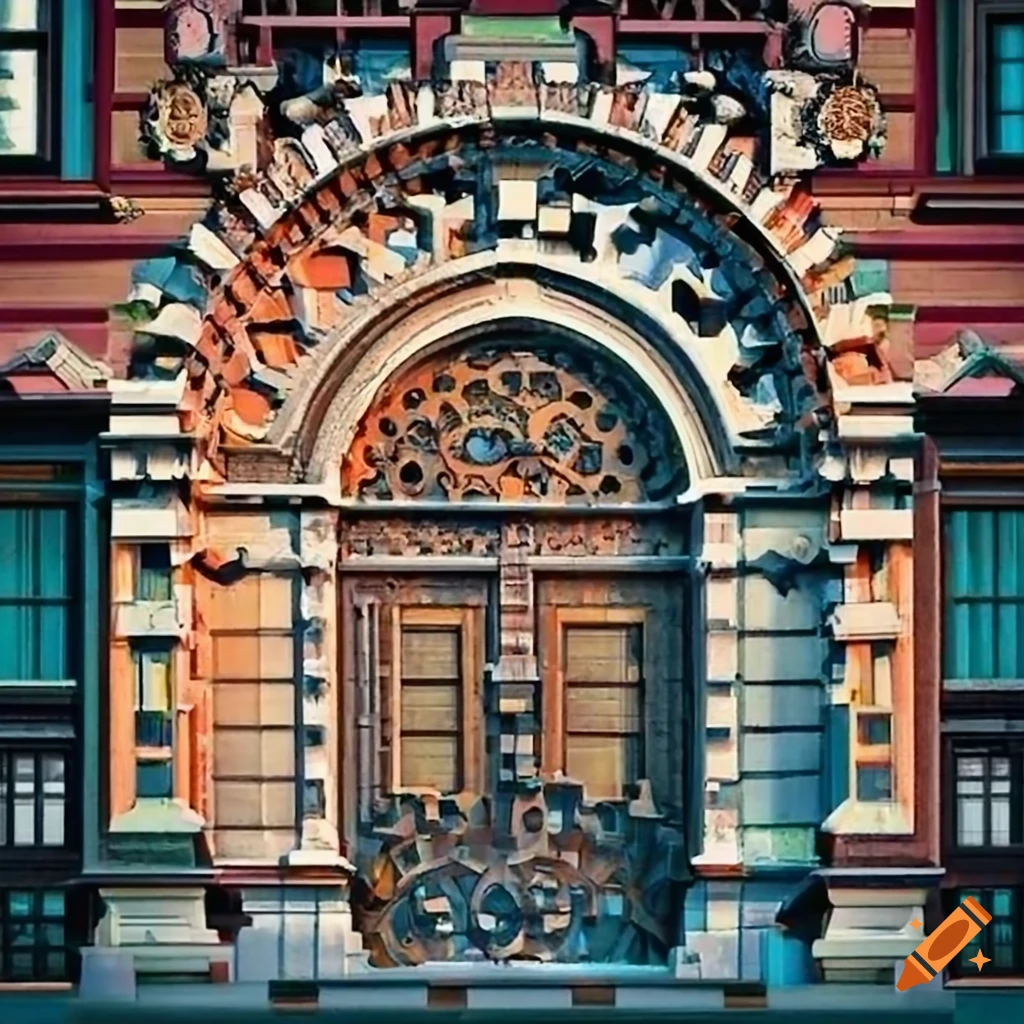 façade with intricate clockwork patterns