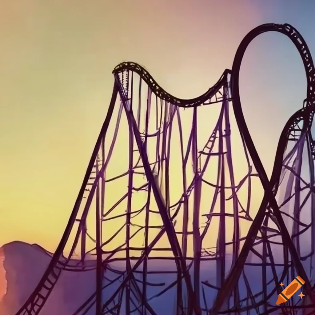 silhouette of a looping rollercoaster