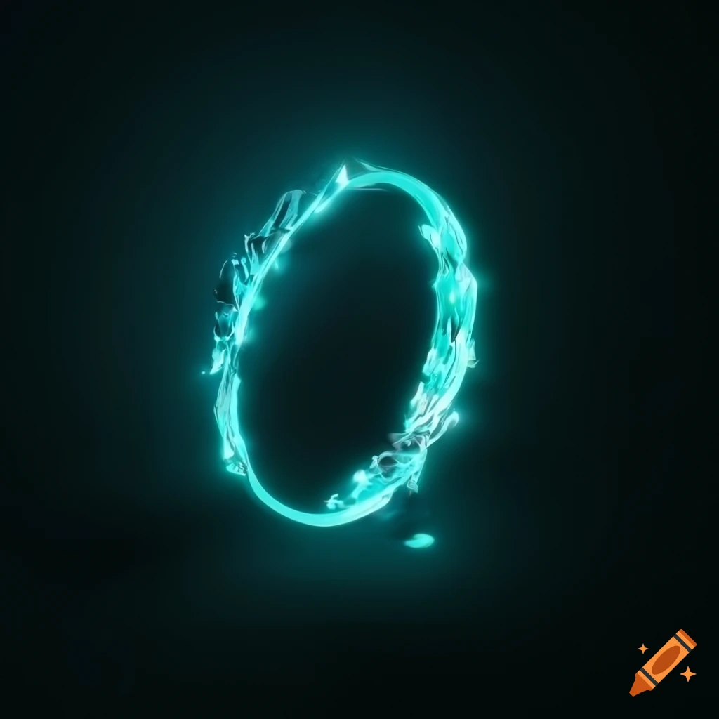 photorealistic ring with glowing stud