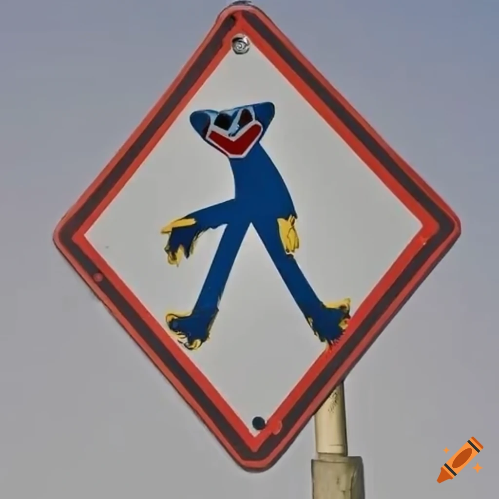 road crossing sign with a humorous twist