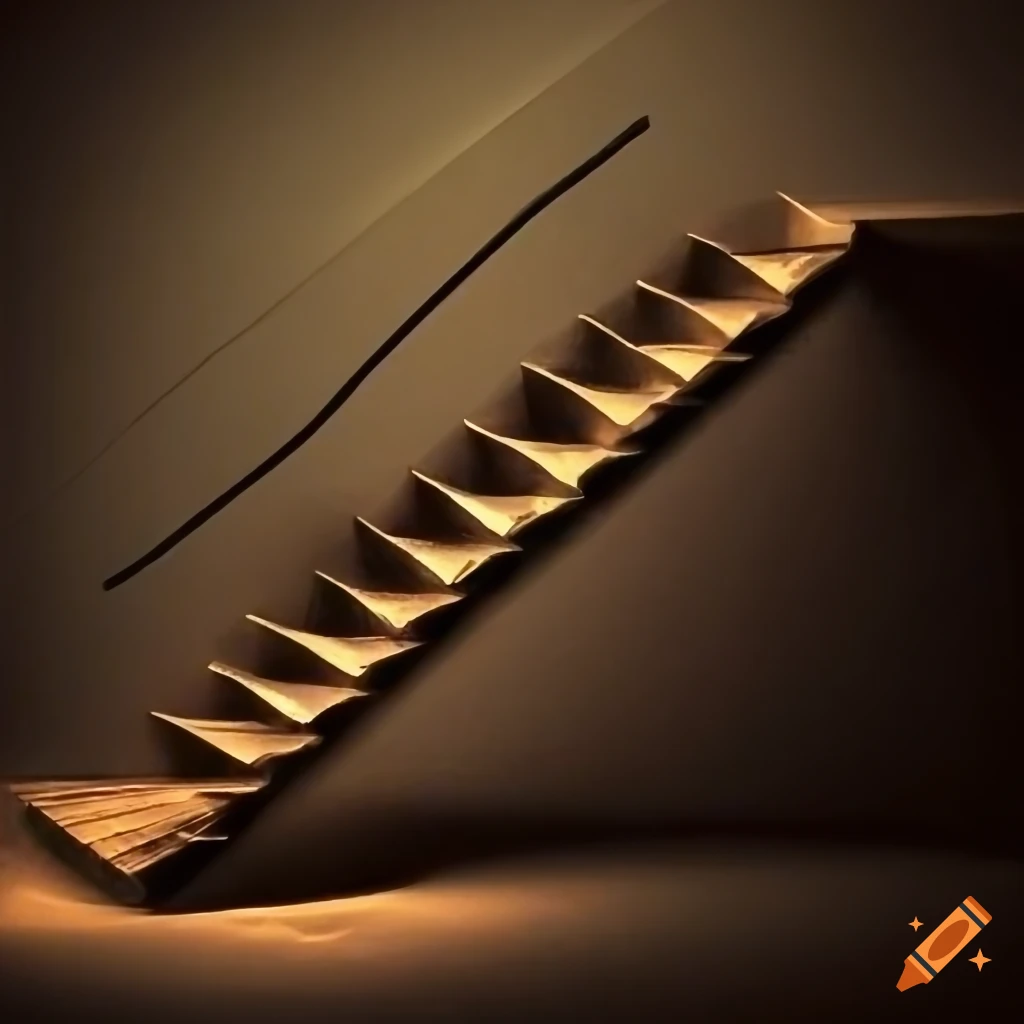 abstract representation of a staircase with human figures