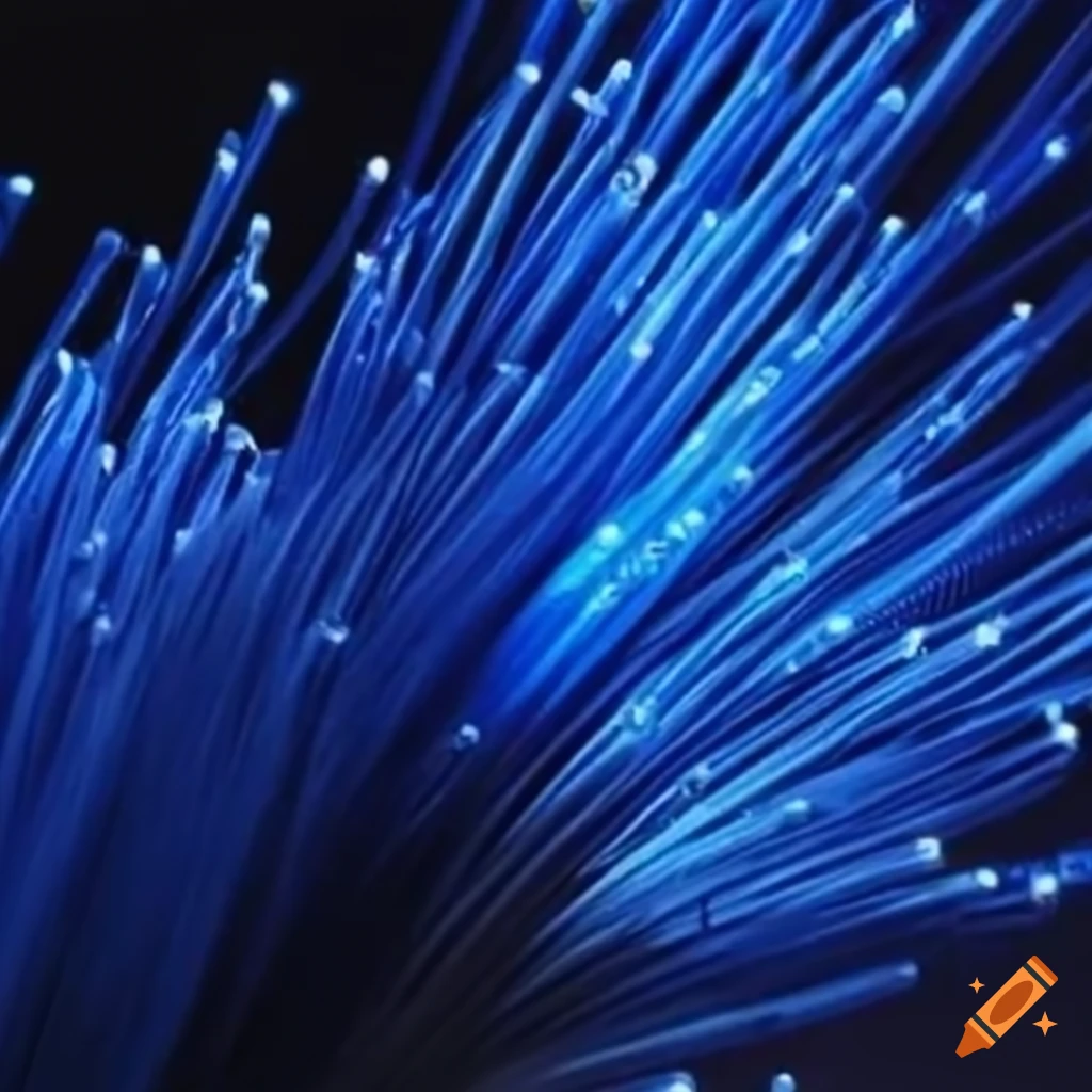 close-up of optical fiber cables