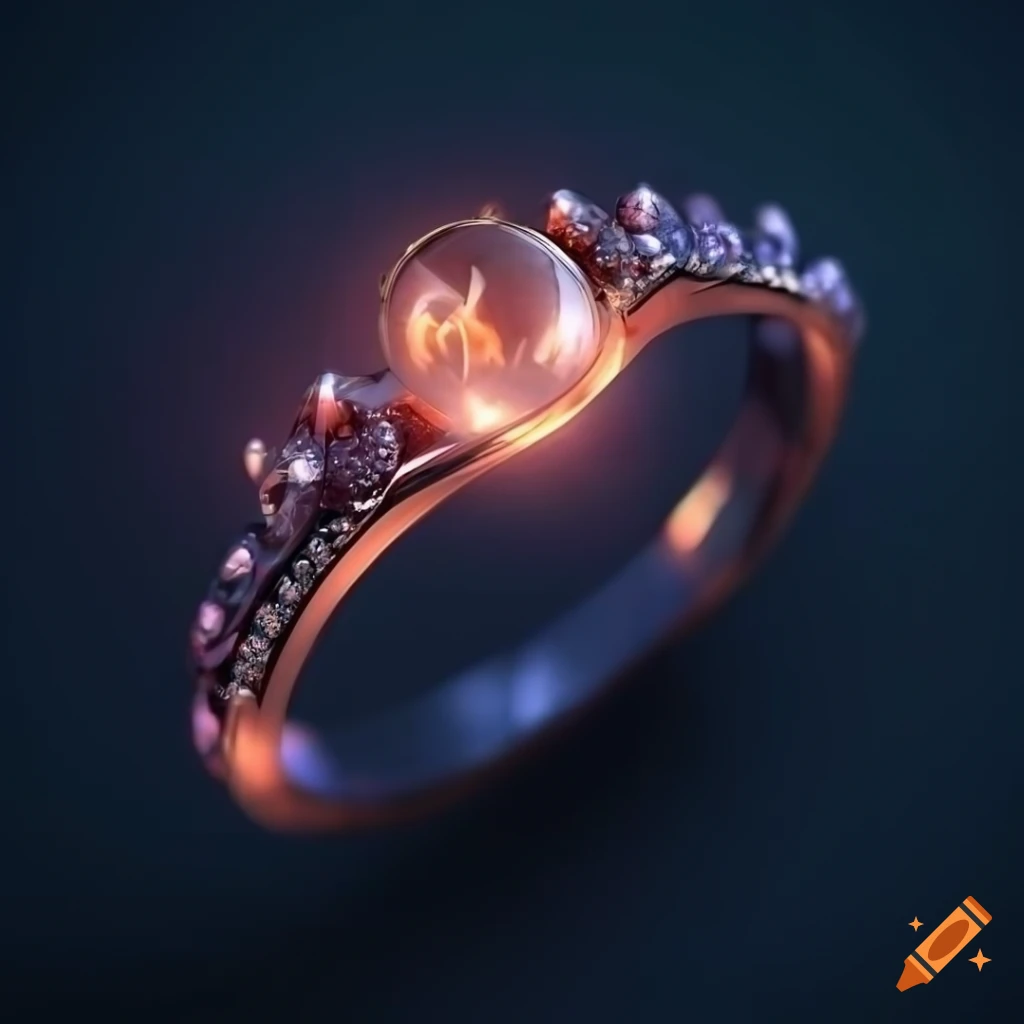 elegant ring with a glowing stud