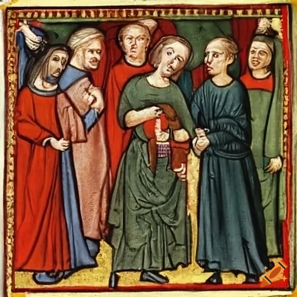 illustration of a medieval equities trader