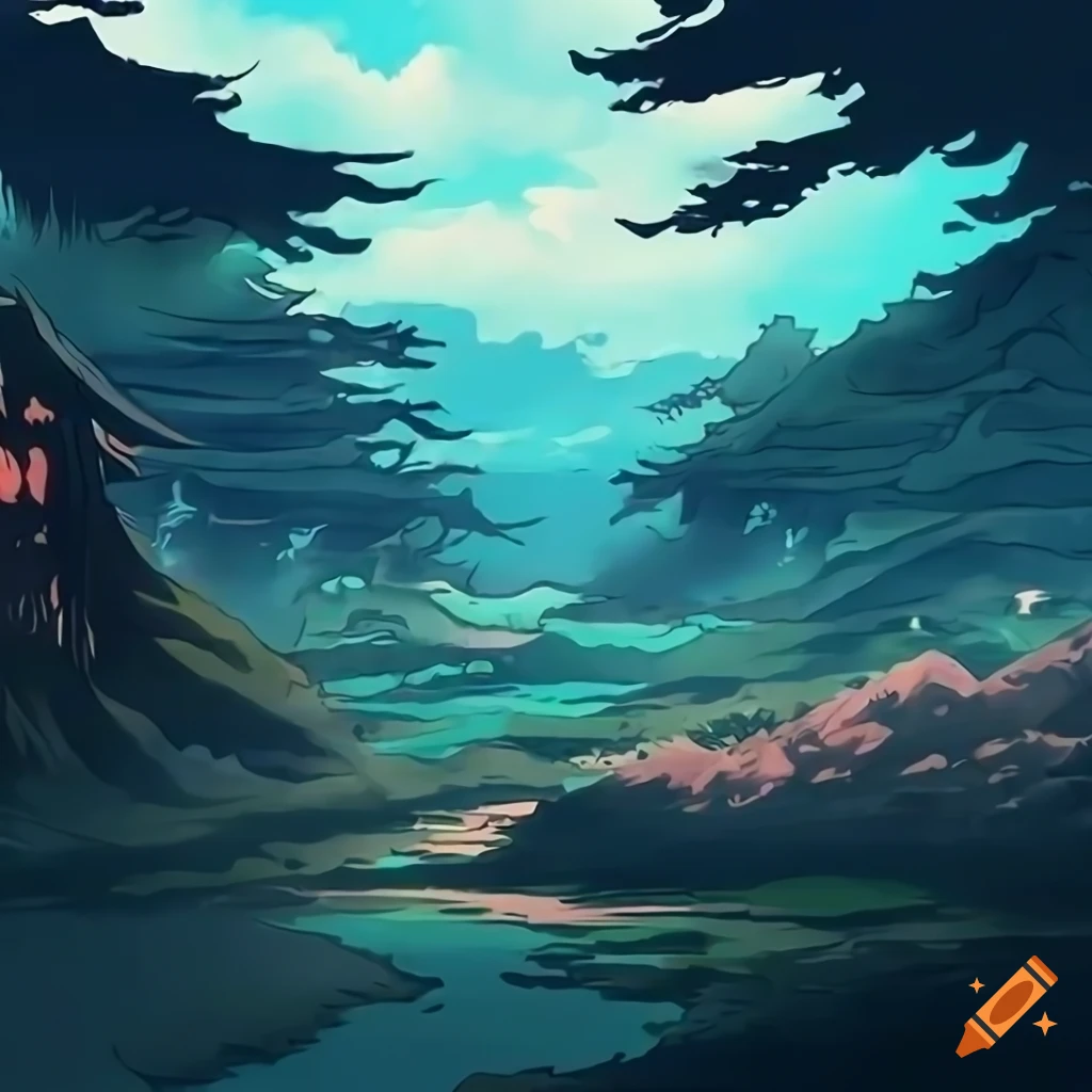 Japanese landscape inspired by Dororo Anime