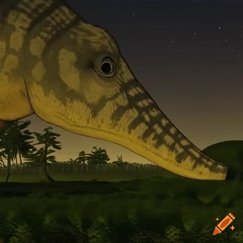artistic depiction of an apatosaurus in morning light
