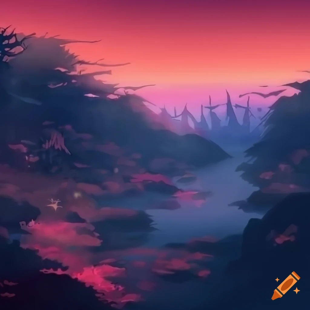 Japanese landscape inspired by Dororo Anime