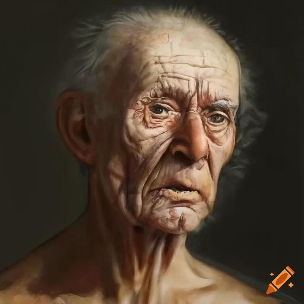 detailed pencil drawing of a realistic man