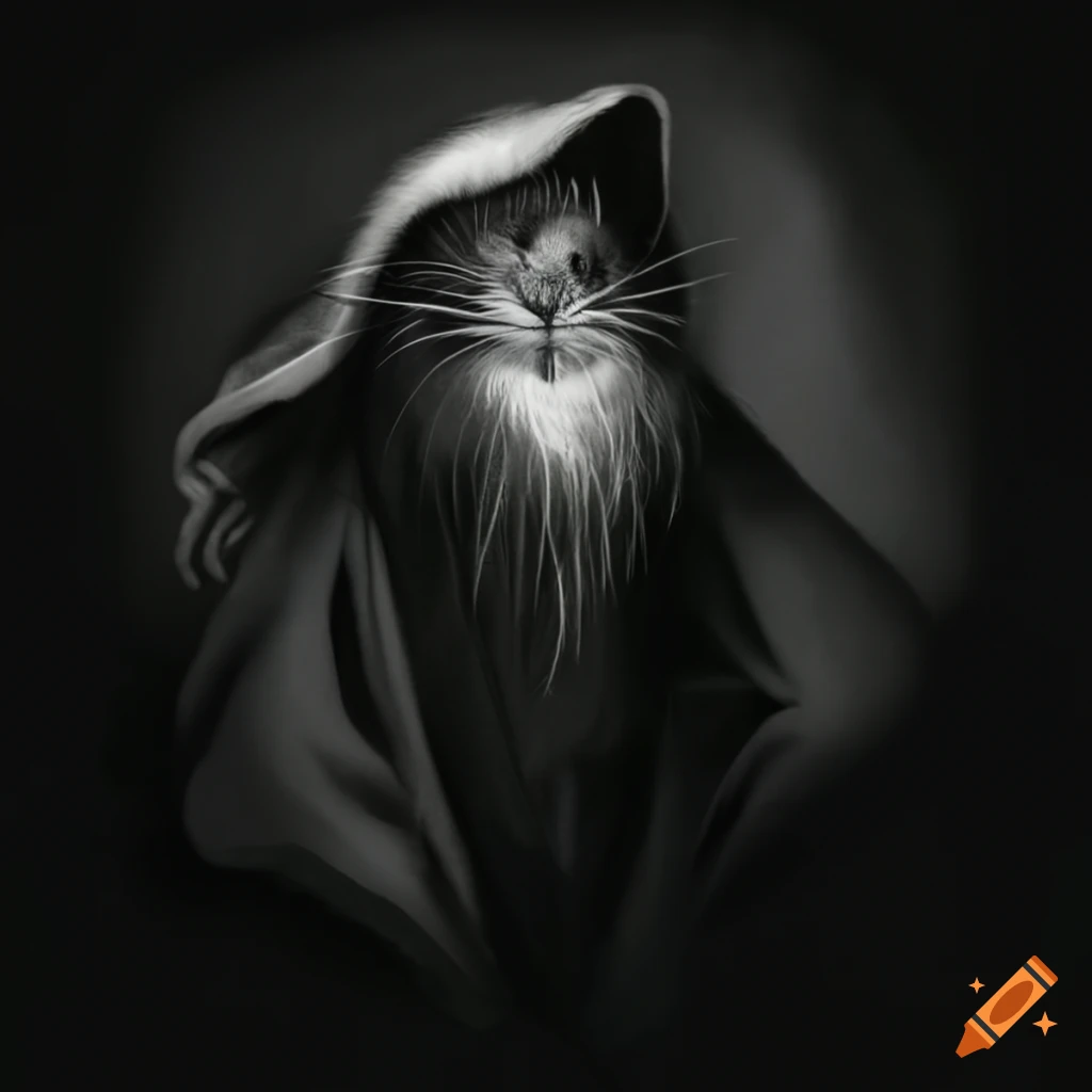 image of a mouse in a black robe