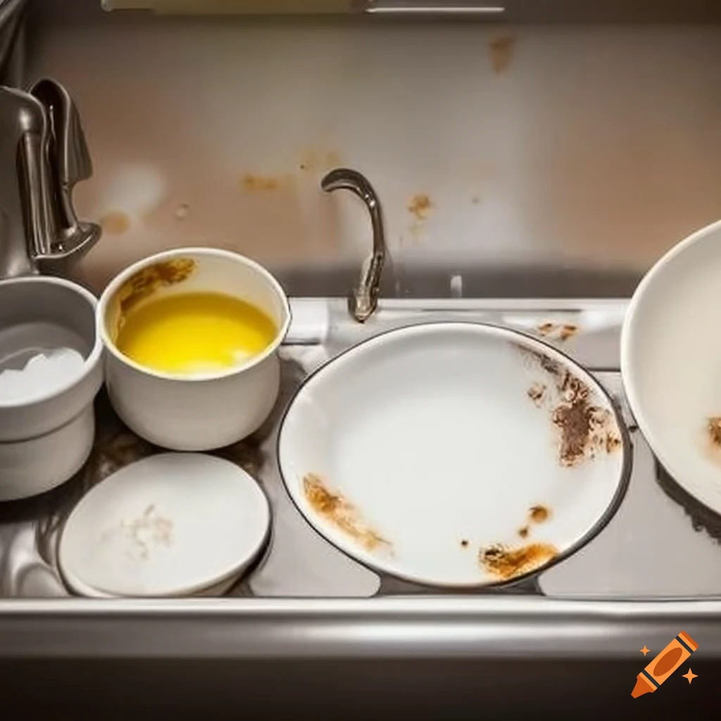 piles of dirty dishes in the sink