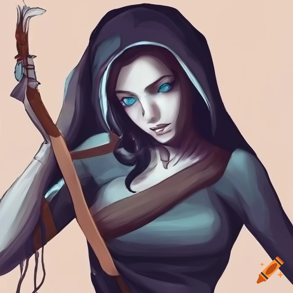 portrait of a mysterious half-elf rogue