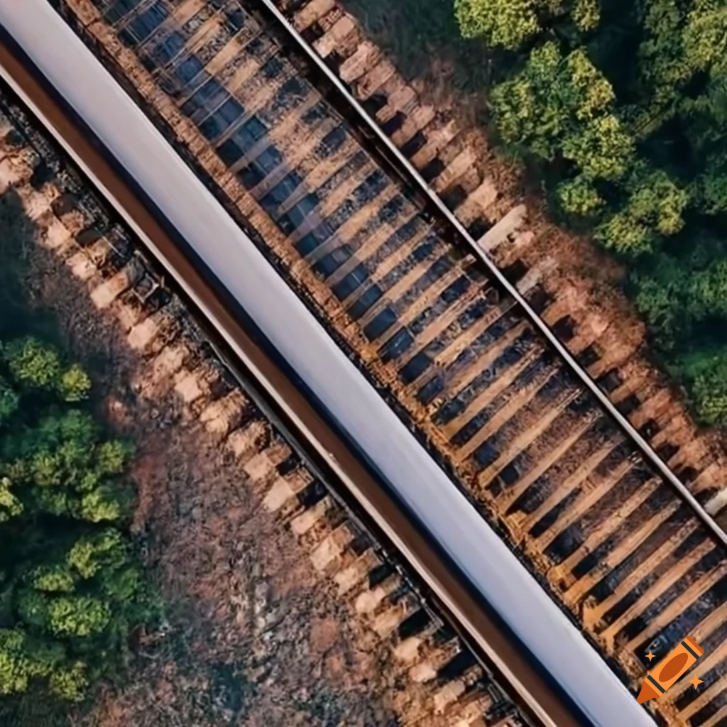 aerial view of railway tracks
