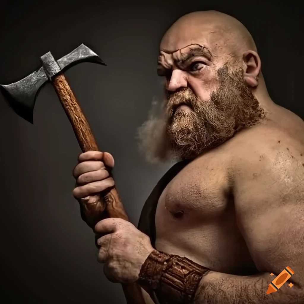 image of a stoic barbarian holding an axe