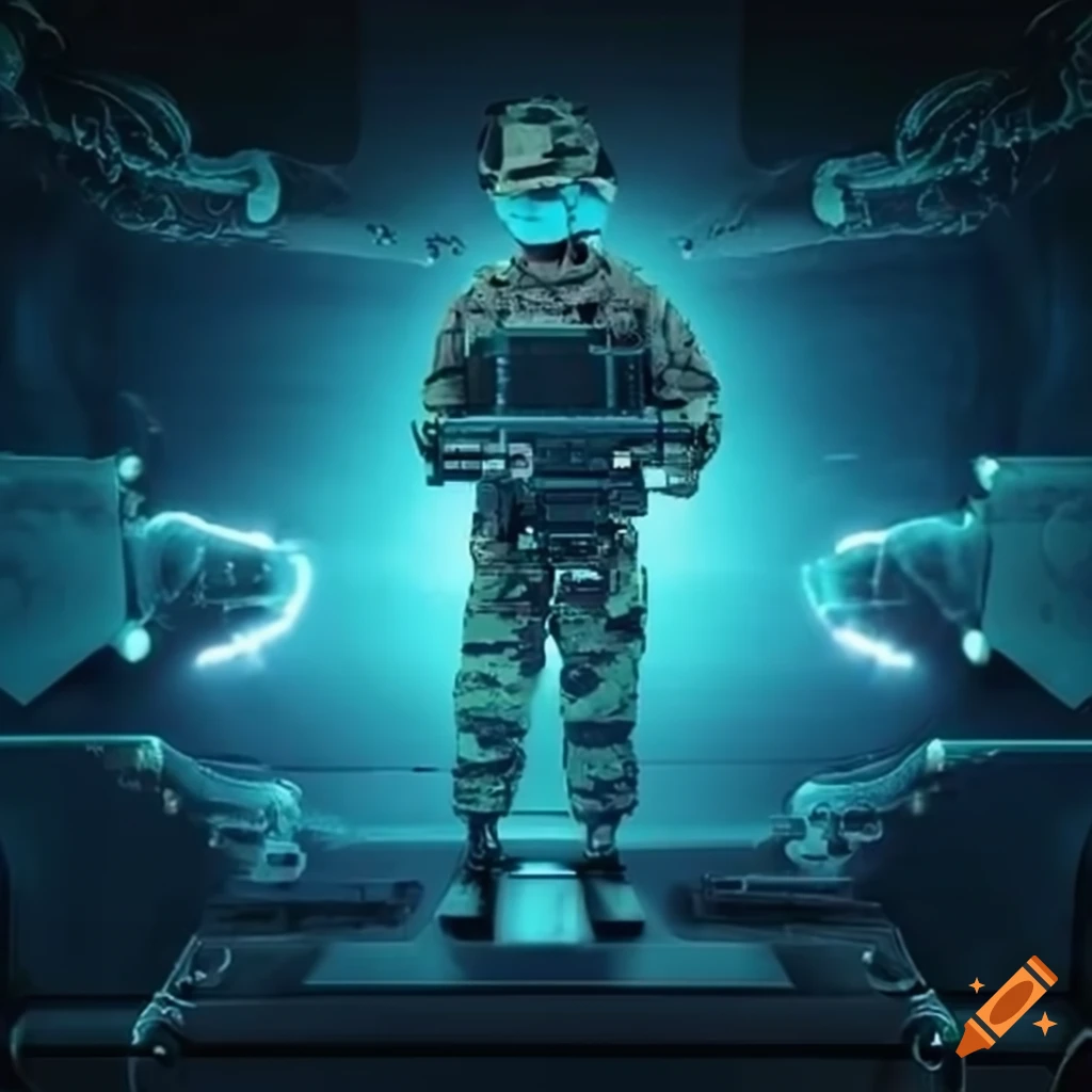 simplifying flowchart with automation while a military person observes