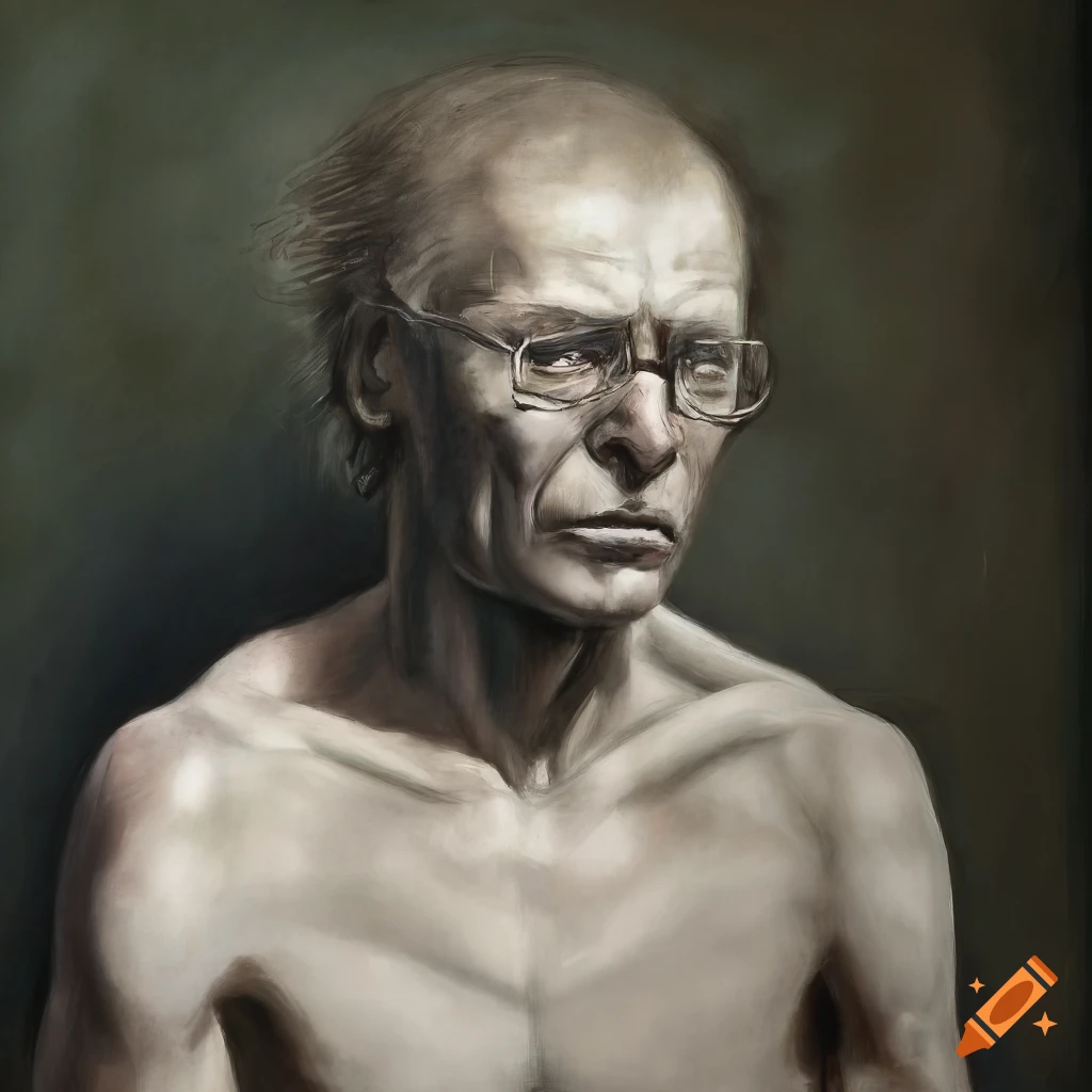 detailed pencil drawing of a realistic man