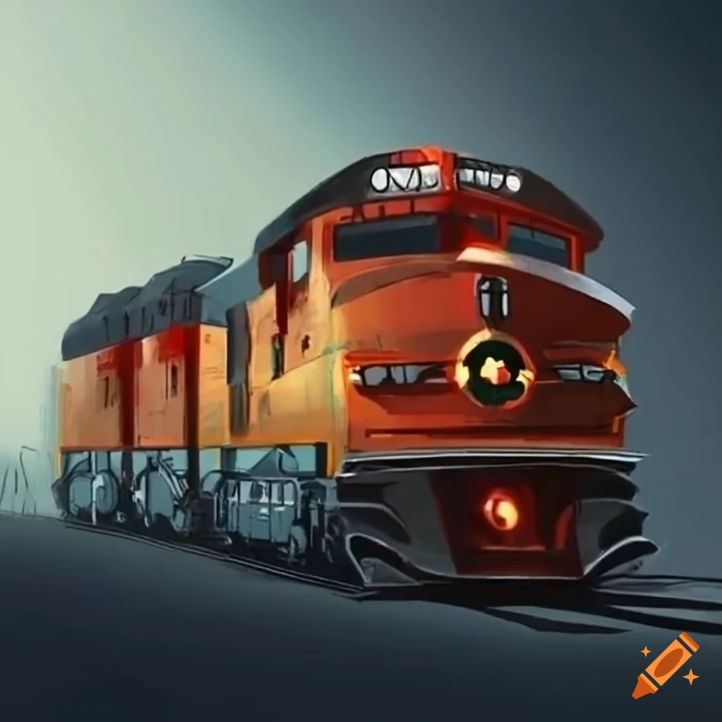 concept drawing of a nuclear powered locomotive