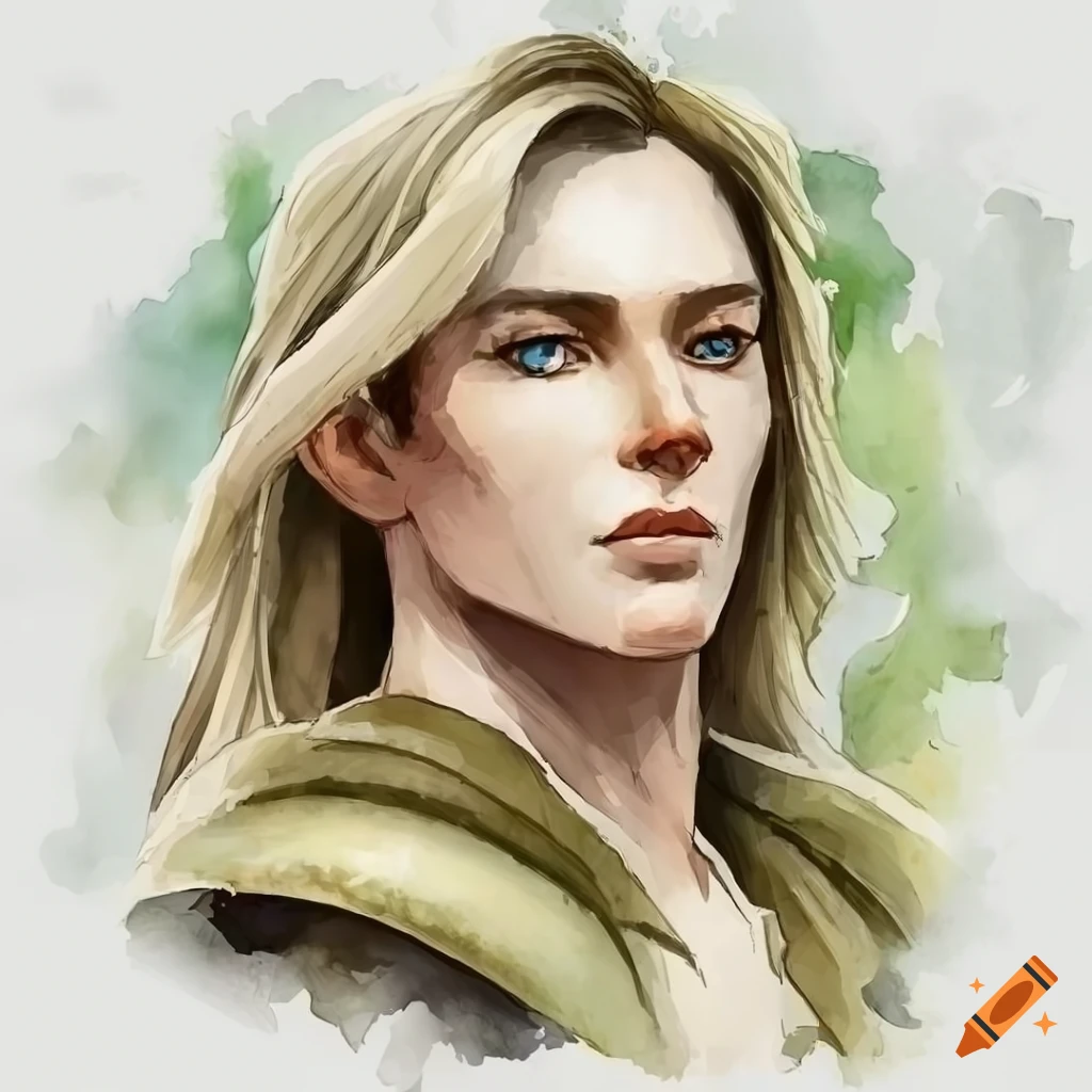 Portrait of a noble male elf with light-blond hair on Craiyon