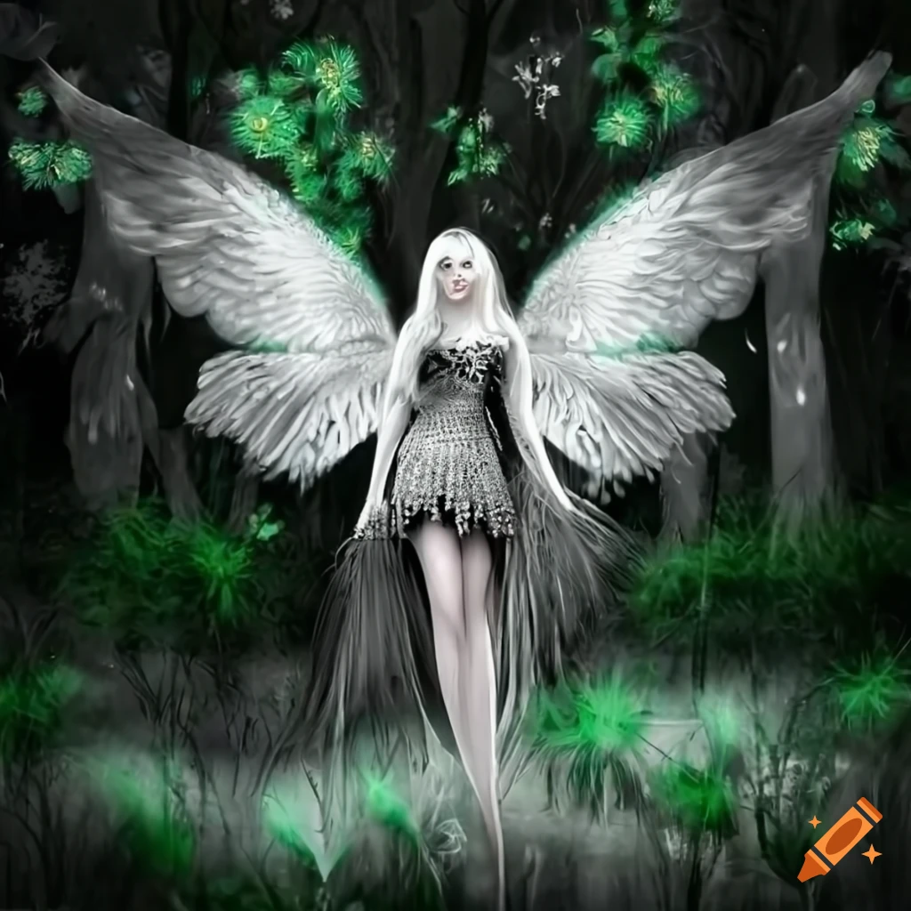 image of an emo fairy in a dark forest