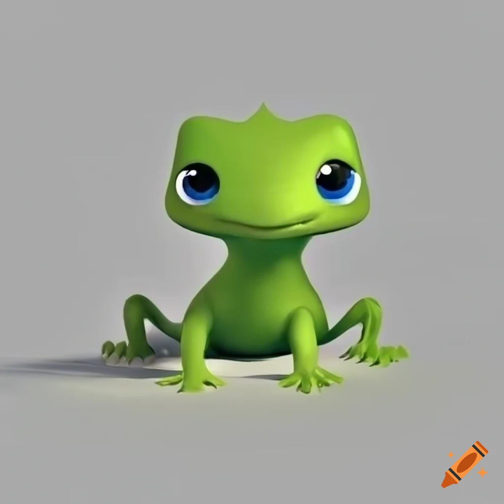 cute 3D cartoon lizard