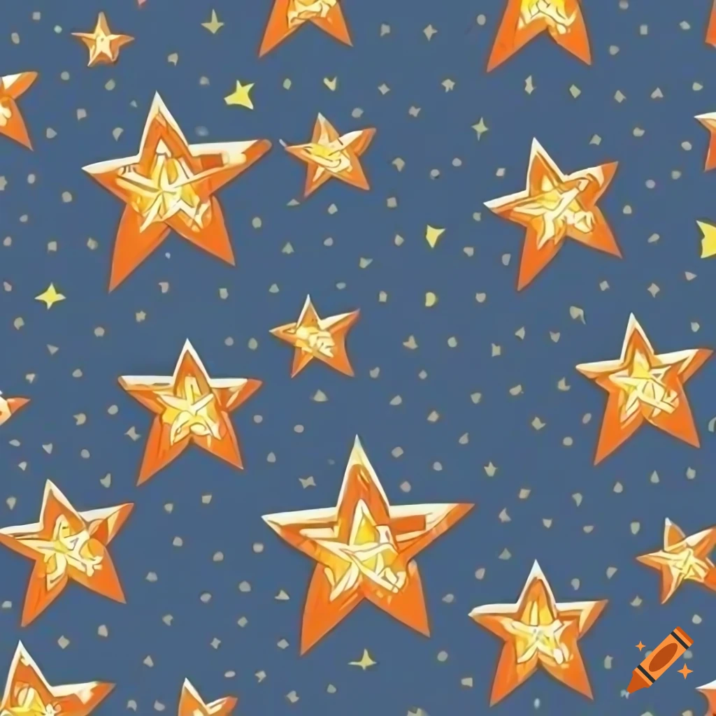 orange and yellow star pattern with 90s style background