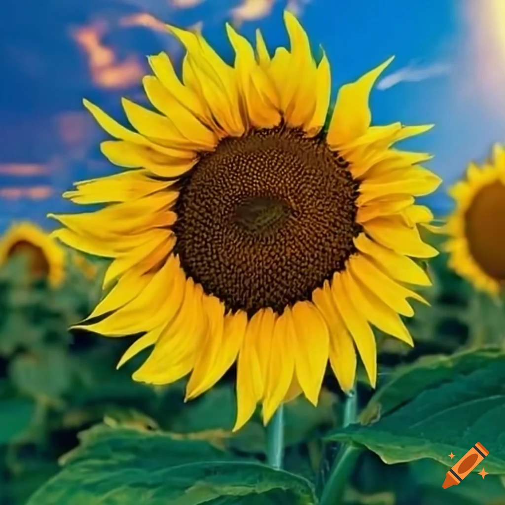 sunflower in a sunny landscape