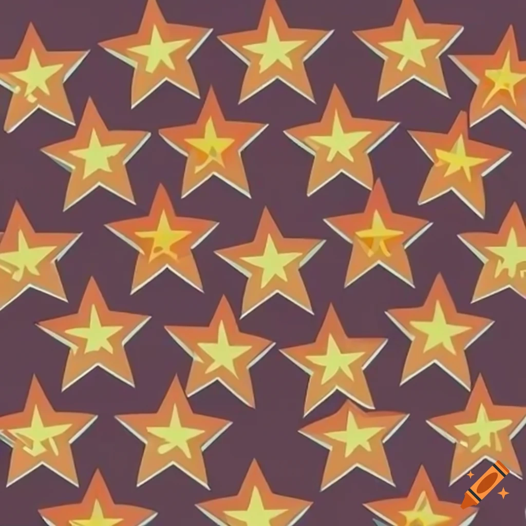 orange and yellow star pattern with 90s style background