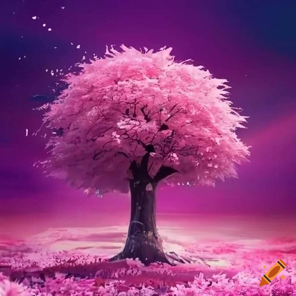 dreamy sakura petals floating in the wind