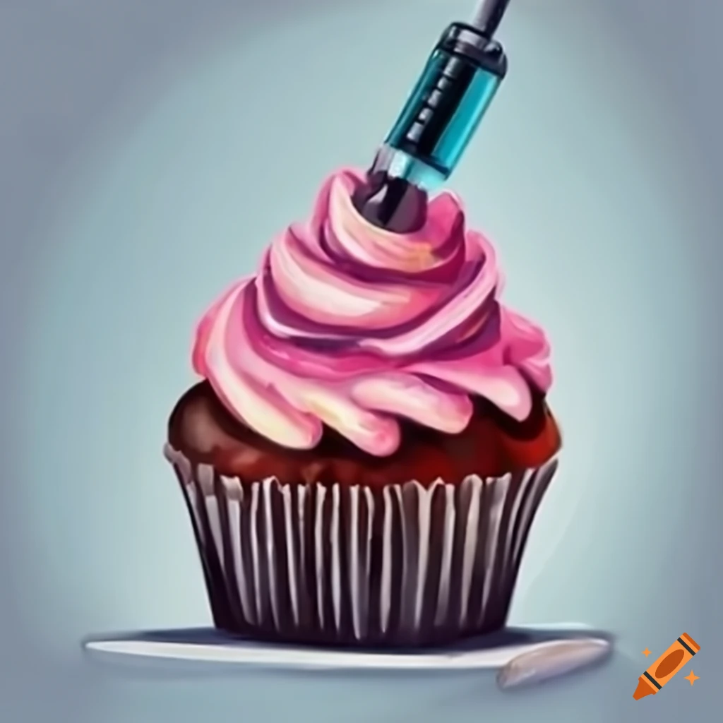 cupcake injected with syringe