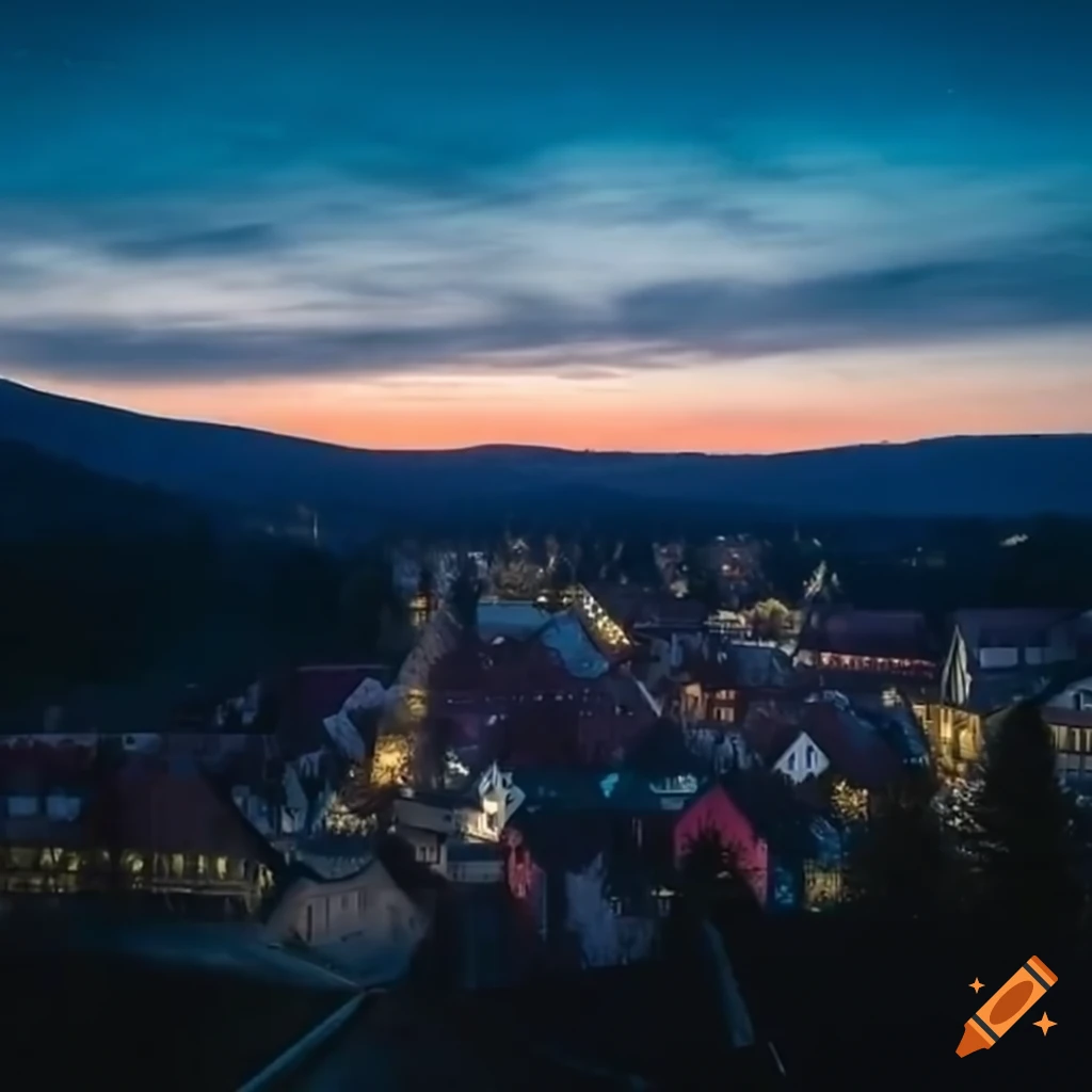 night cityscape of Poprad Velka