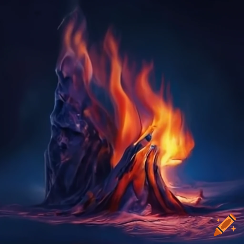 abstract representation of fire and ice