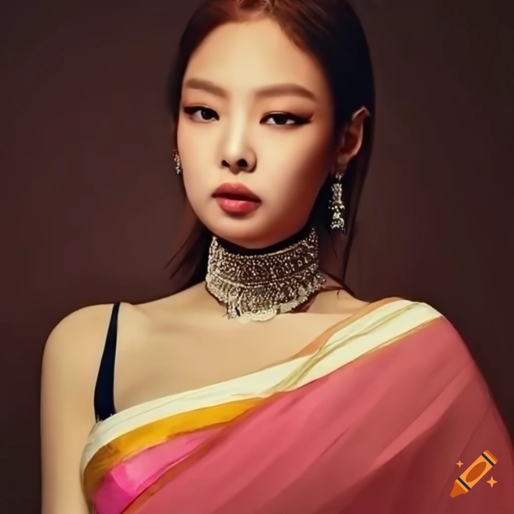 Jennie from Blackpink wearing a Kerala Onam saree