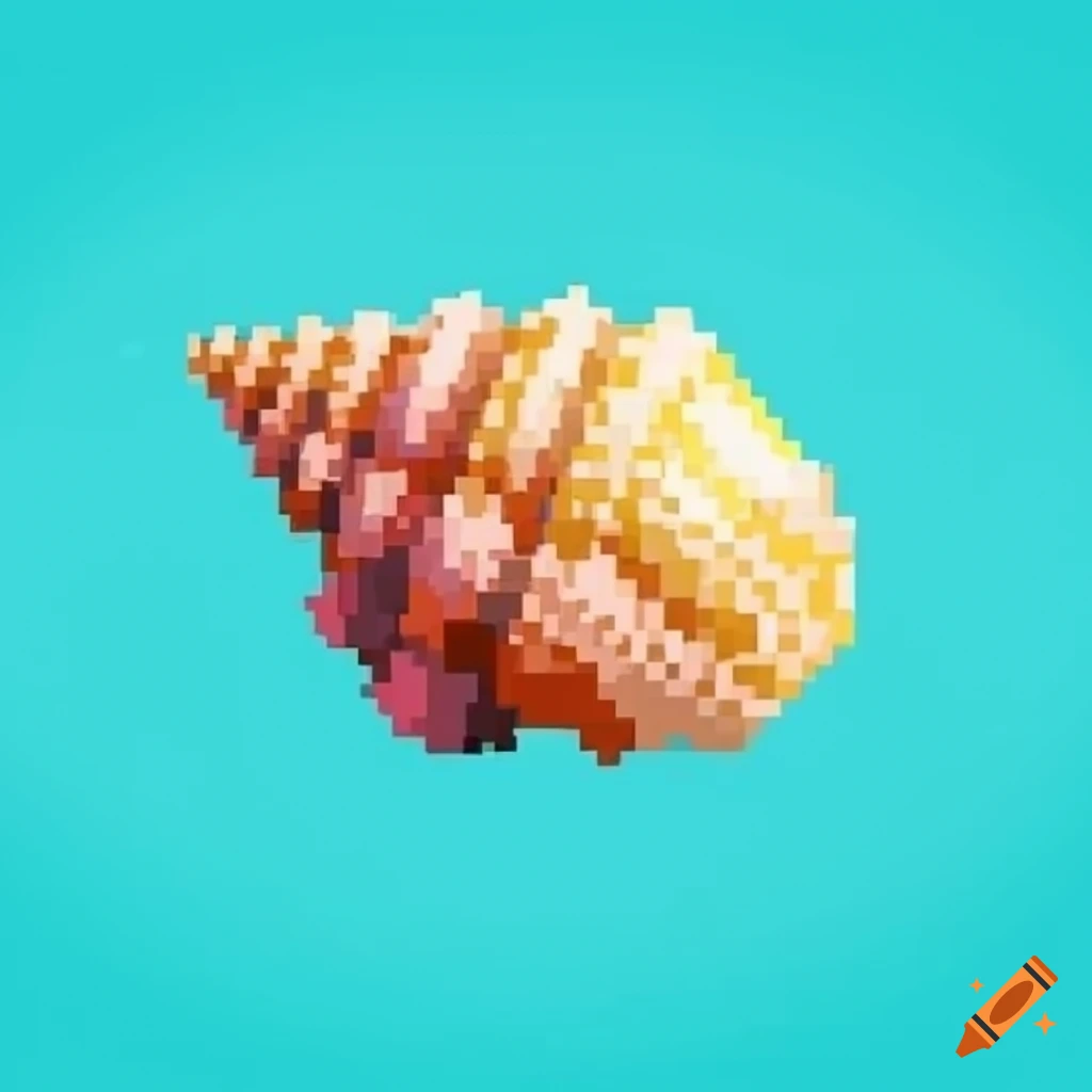 pixel art of a seashell