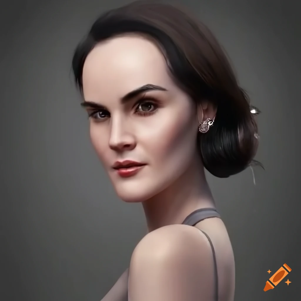 close-up portrait of Michelle Dockery as Selphie in horse riding clothes