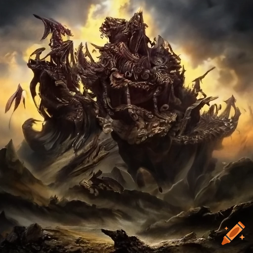 highly detailed artwork of ancient shipwrecks washed ashore