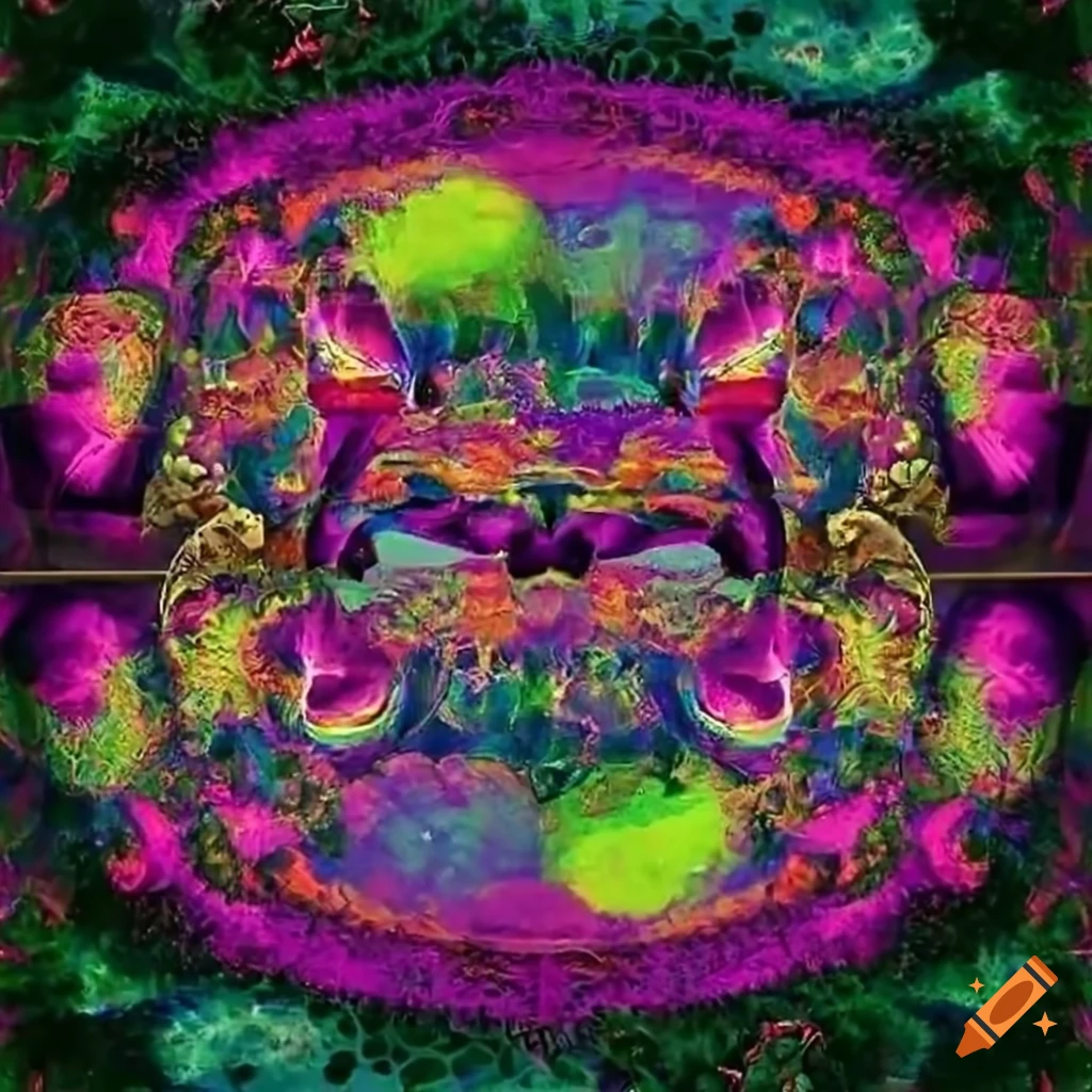 psychedelic art of a pool party with rosé wine