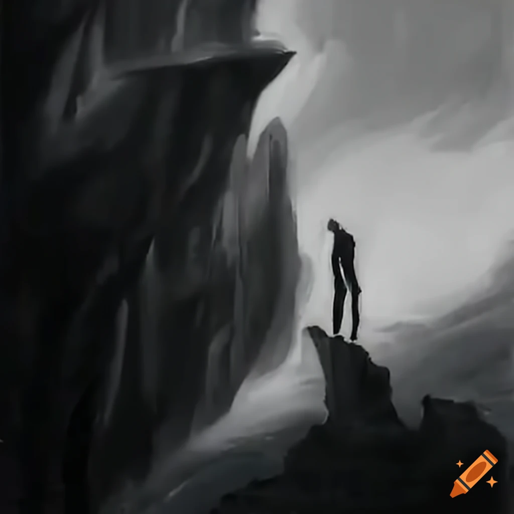 man saving woman from cliff edge