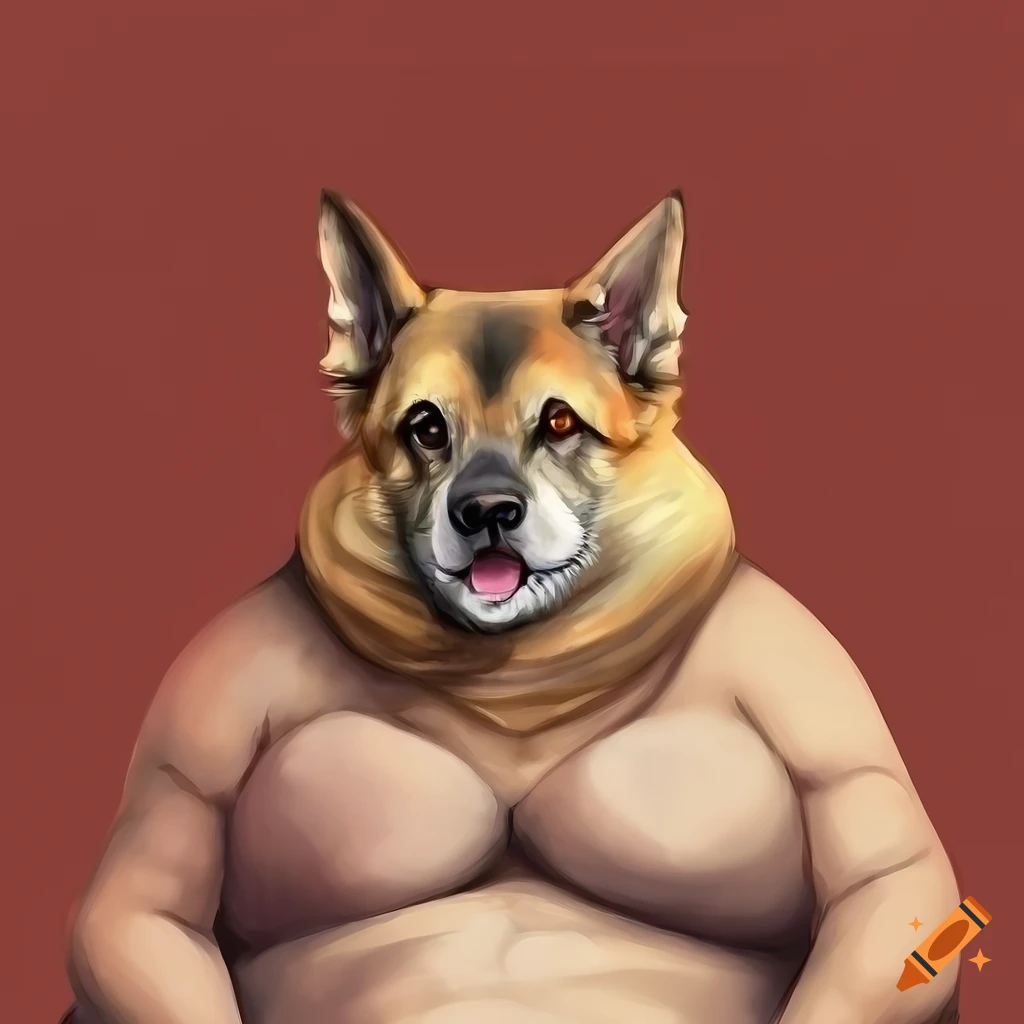 digital art of a luxurious, indulgent anthropomorphic German Shepherd